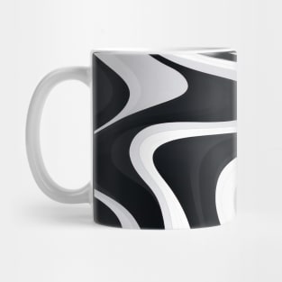 Monochrome Waves: Modern Abstract Ebb and Flow Mug